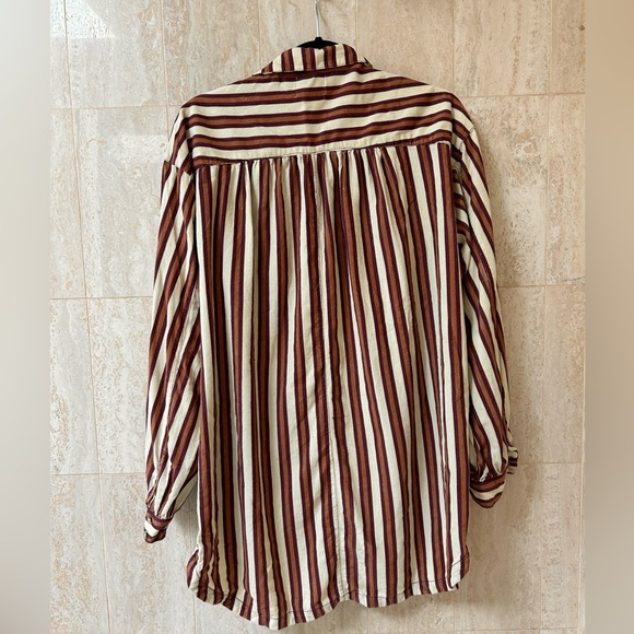 Urban Outfitters (BDG) Striped Corduroy Button-Down (Medium) - Cream/Brown - Picture 2 of 4